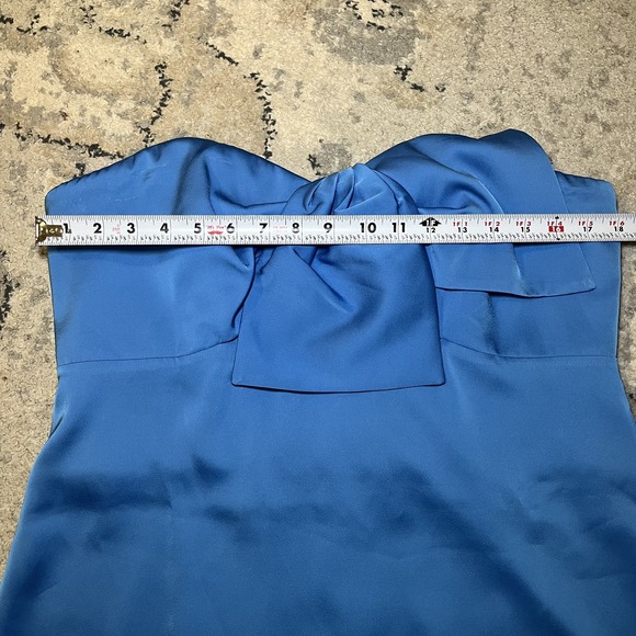 Lilly Pulitzer Size 12 Carlynn Strapless Satin Bow Dress Blue Formal Bridesmaid - Picture 8 of 10